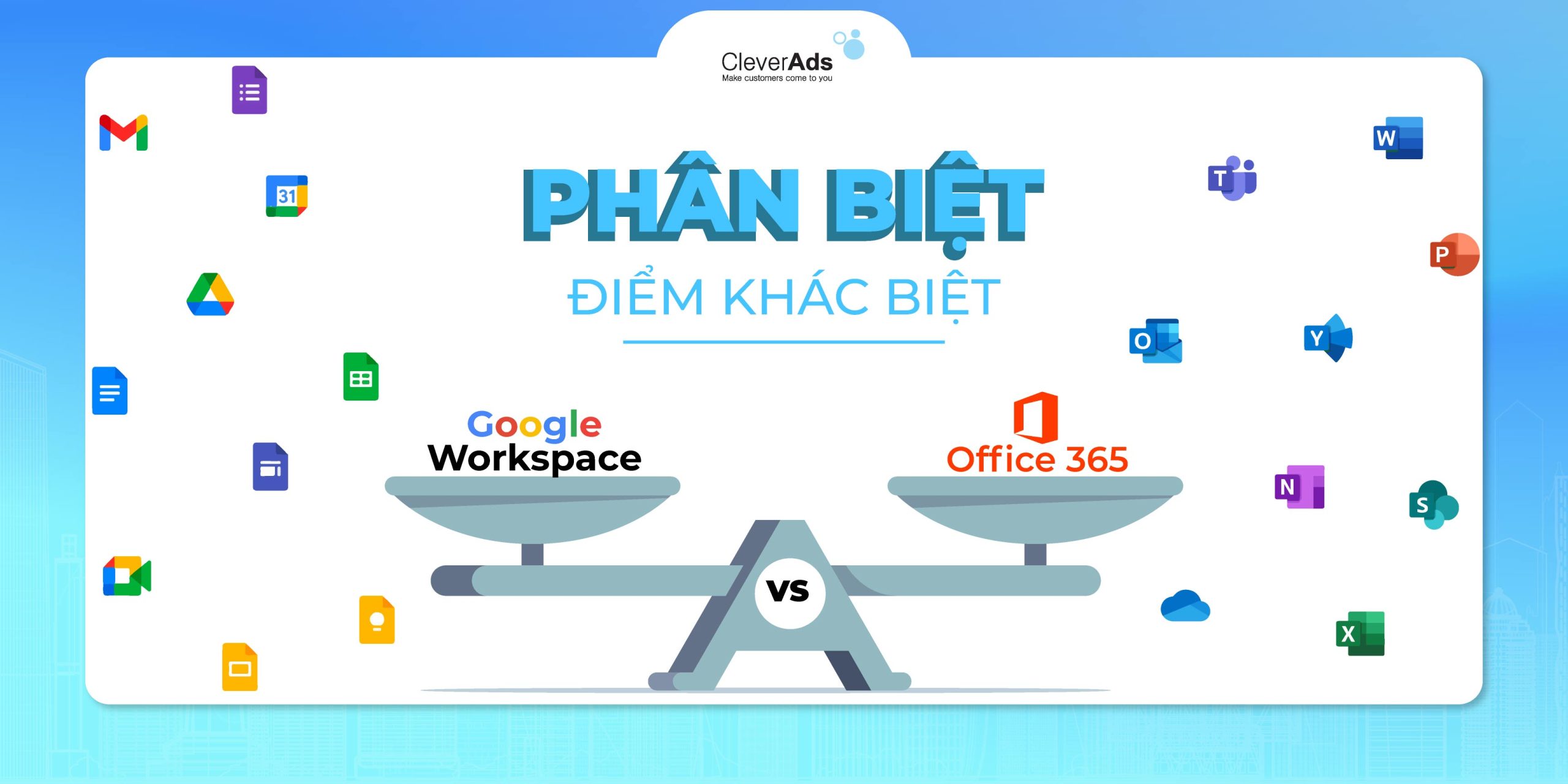 Phân biệt điểm khác biệt giữa Google Workspace và Office 365