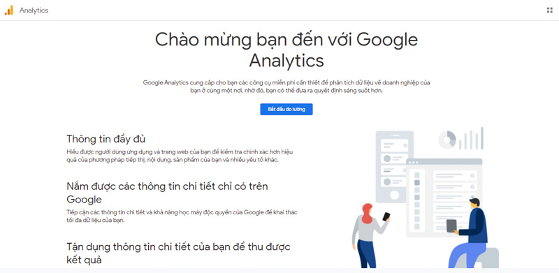 đăng nhập vào Google Analytics