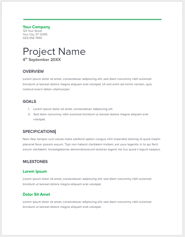 How To Write A Project Proposal Template