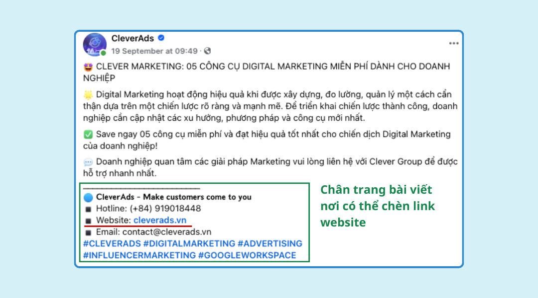 quảng cáo website