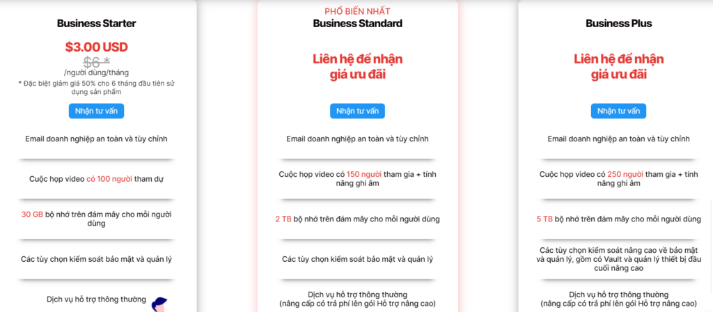 Bảng giá Google Workspace tại CleverAds