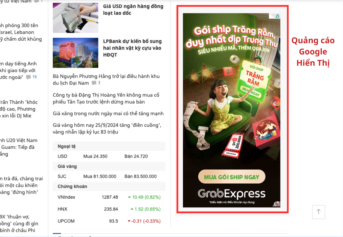 quảng cáo website