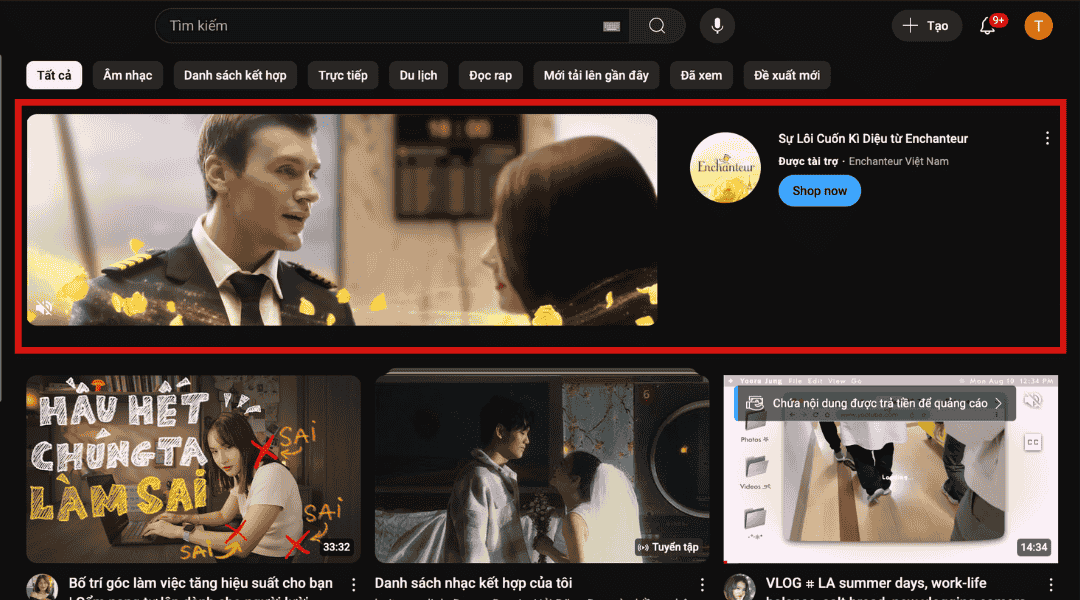 quảng cáo youtube